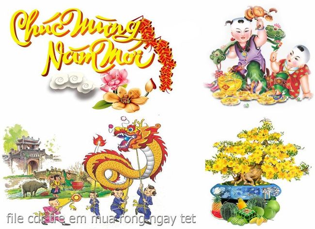 file cdr tre em mua rong ngay tet